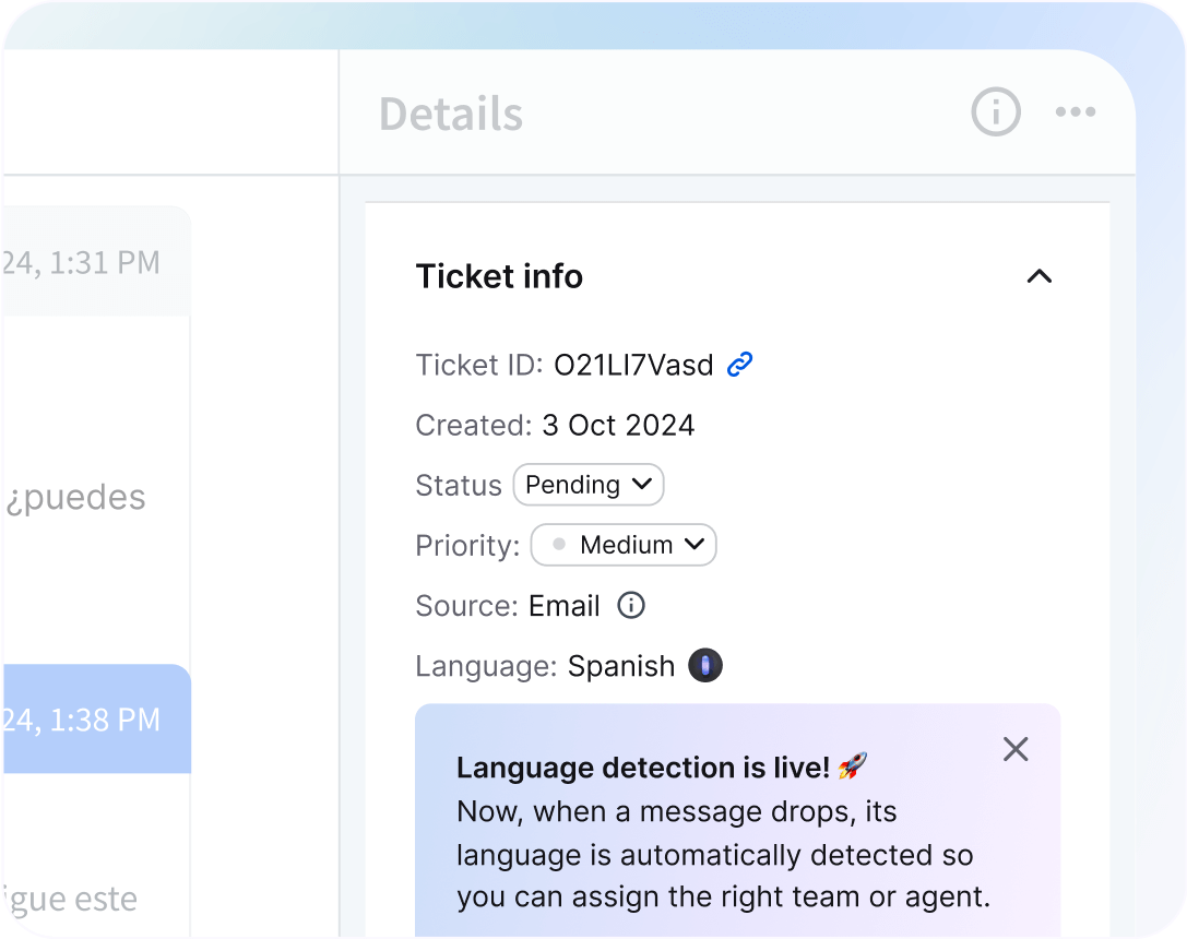 AI-based language detection feature in HelpDesk