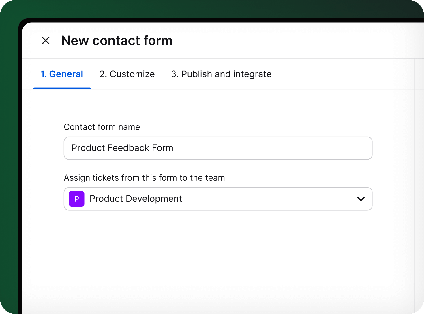 Creating contact form in HelpDesk contact form builder