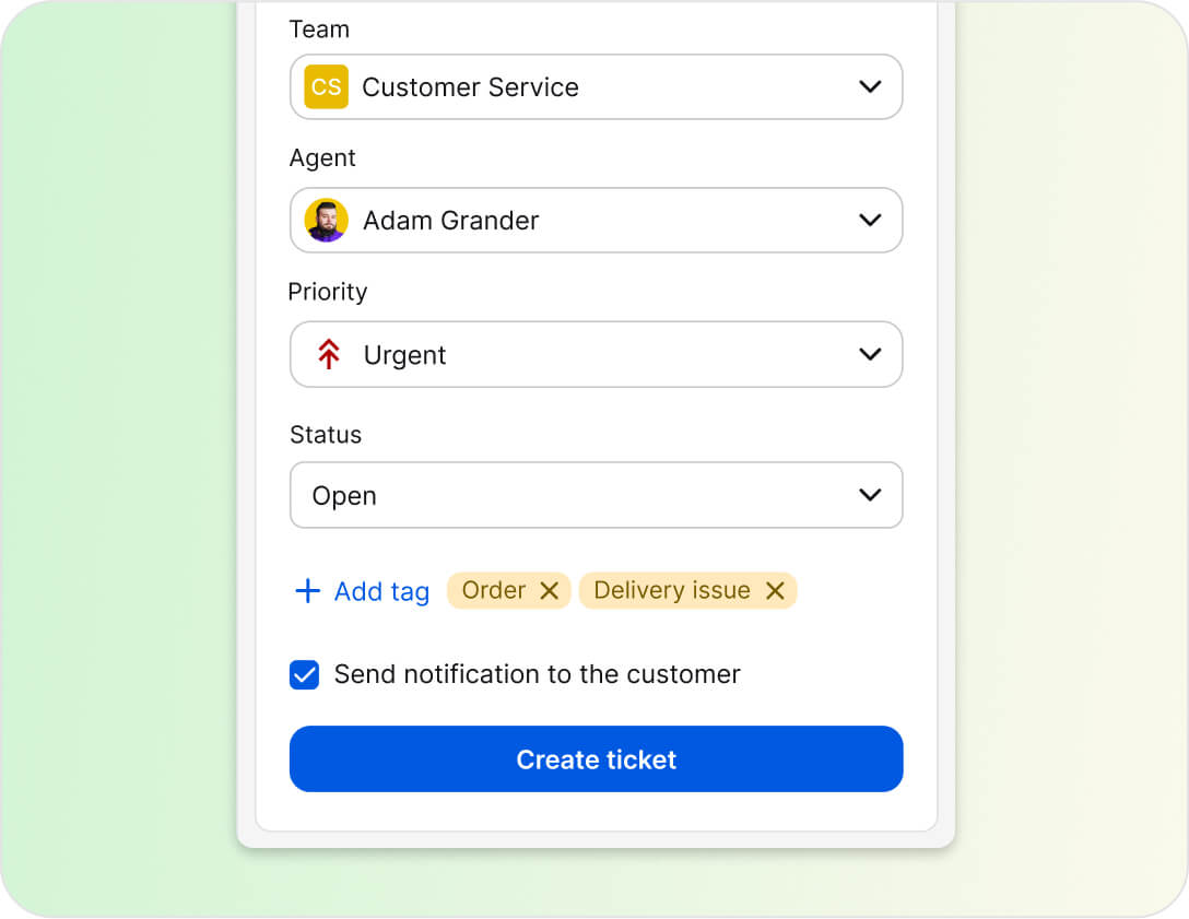 Contact form in HelpDesk