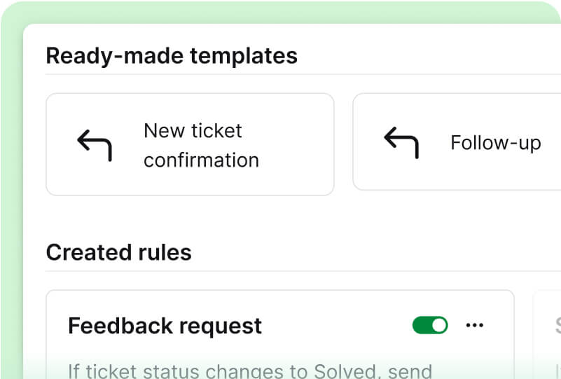 Automation templates in HelpDesk