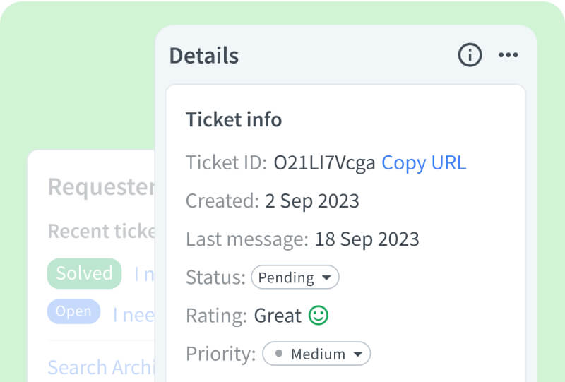 Ticket details in HelpDesk app