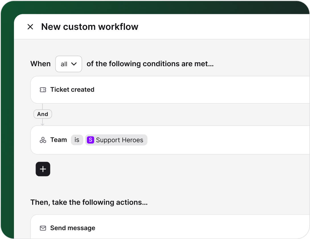 Automations in HelpDesk ticketing system app view