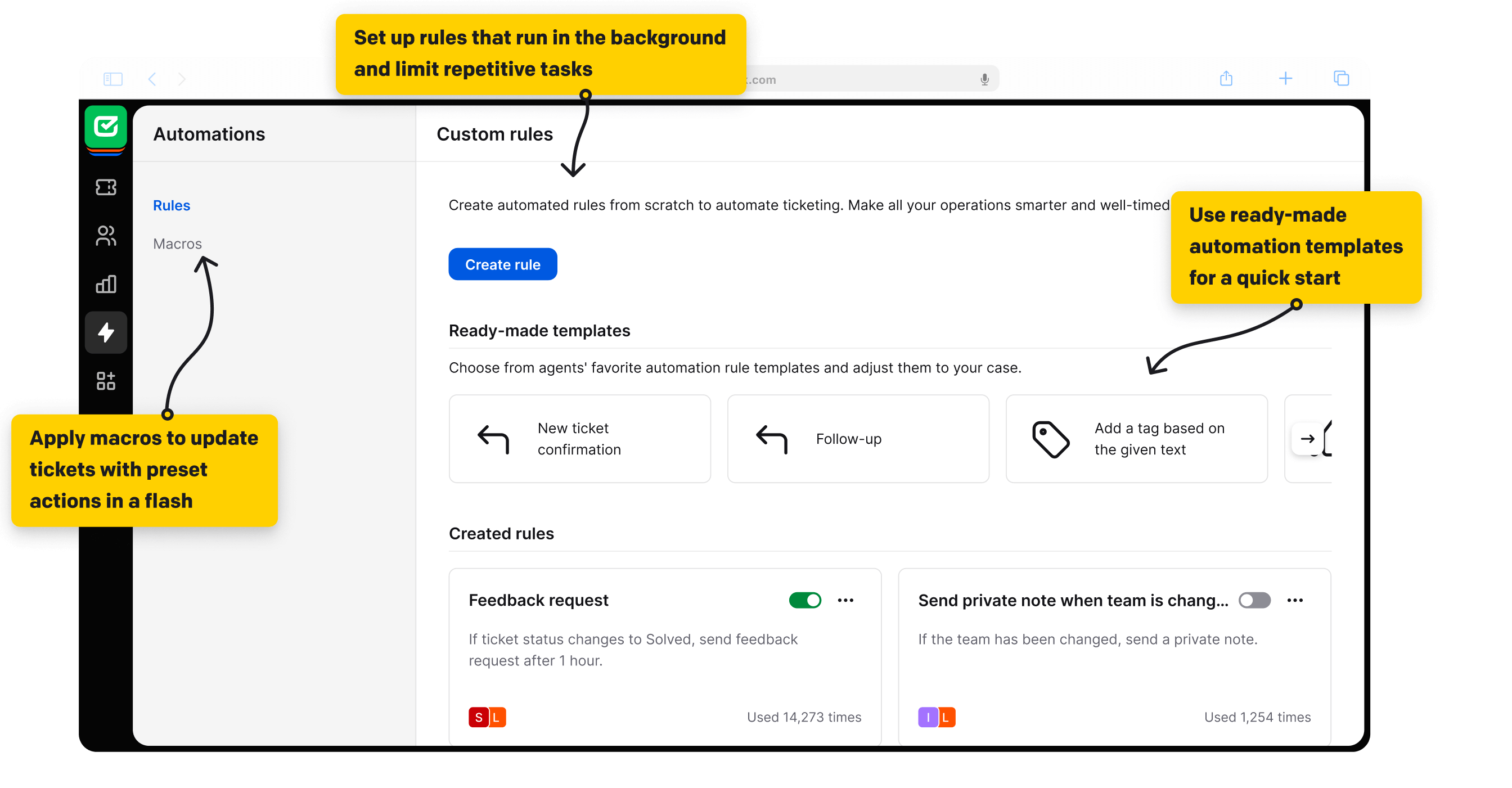 Automations in HelpDesk ticketing system