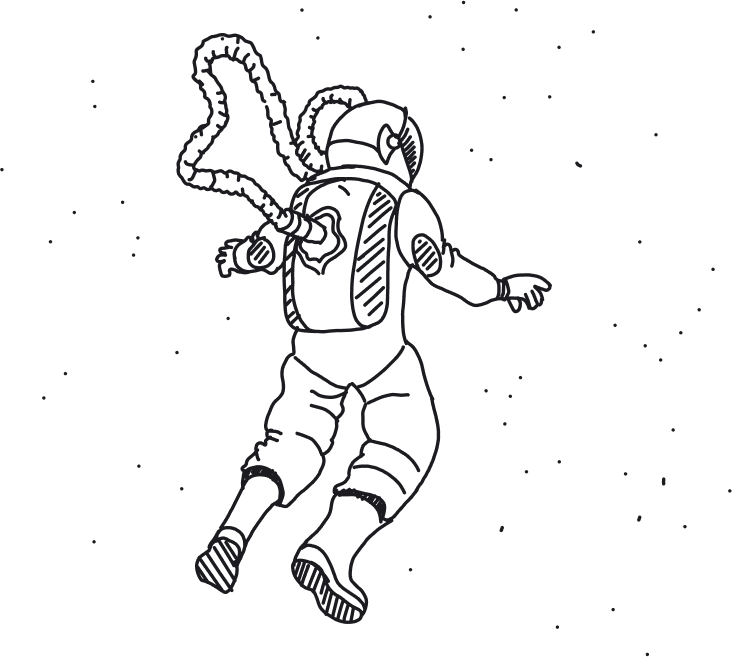 Astronaut flying in the space