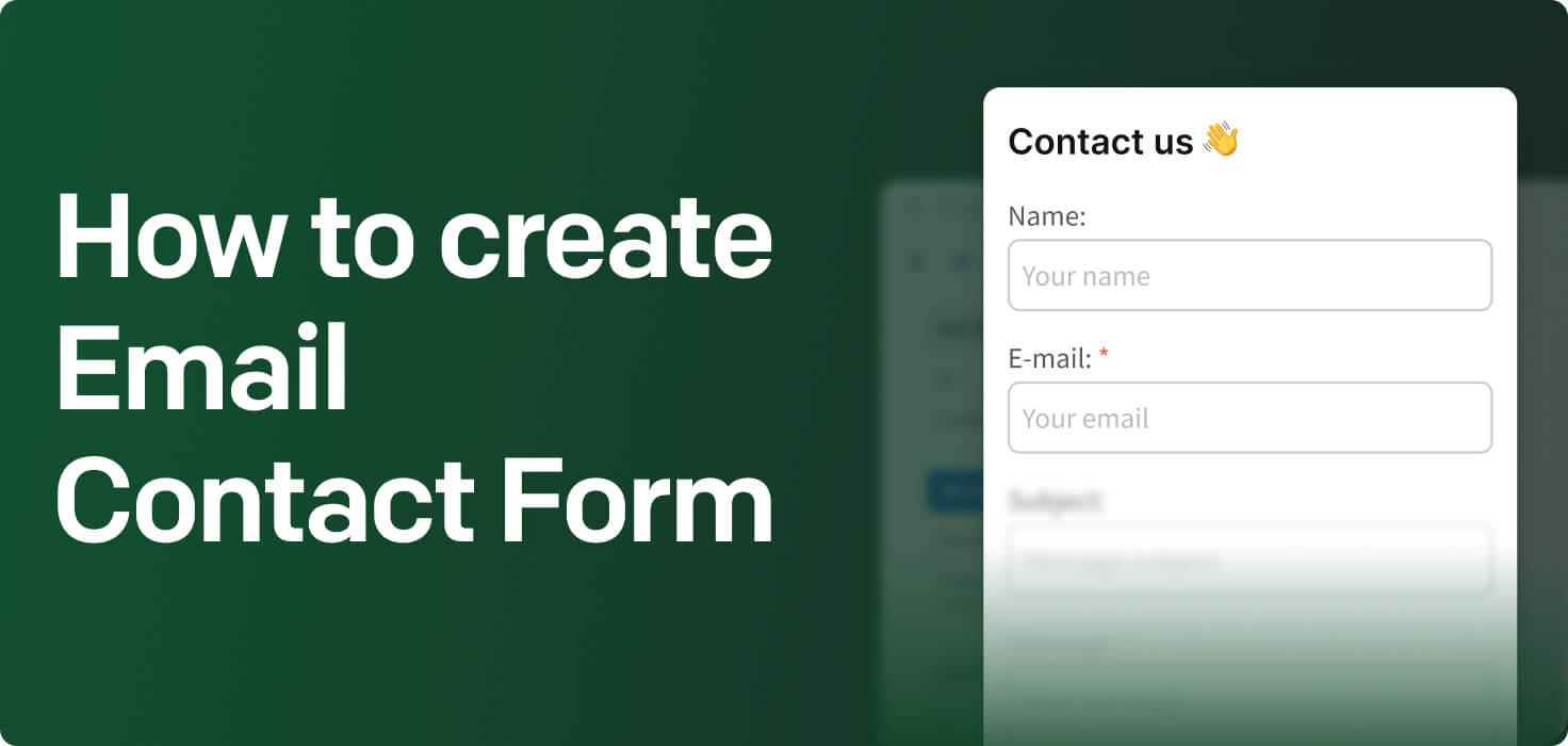 How to create Email Contact Form 📩