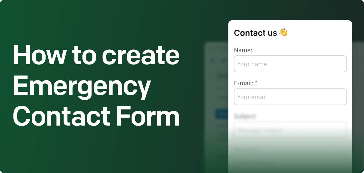 How to create Emergency Contact Form 📩