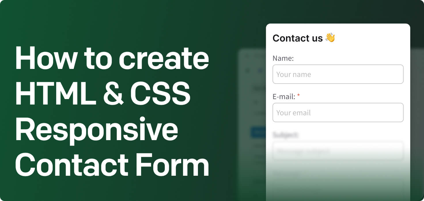 How to create HTML & CSS Responsive Contact Form 📩