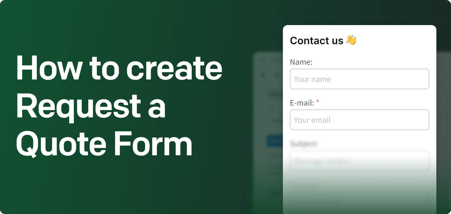 How to create Request a Quote Form 📩