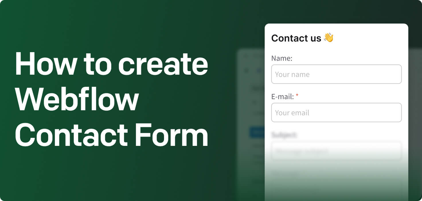 How to create Webflow Contact Form 📩